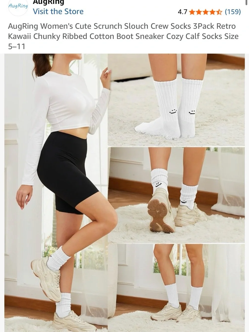 White Women’s Men Crew Socks - Pack of 3